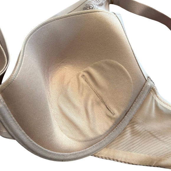 Third Love Shadow Stripe Plunge Bra Size 36D Nude Beige Underwire Support - Picture 7 of 10